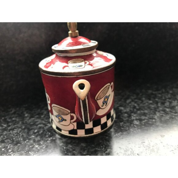 Vtg Pottery Hand Painted Teapot Empress Arts 1999 Decorative Miniature Tea Cups - Picture 4 of 9